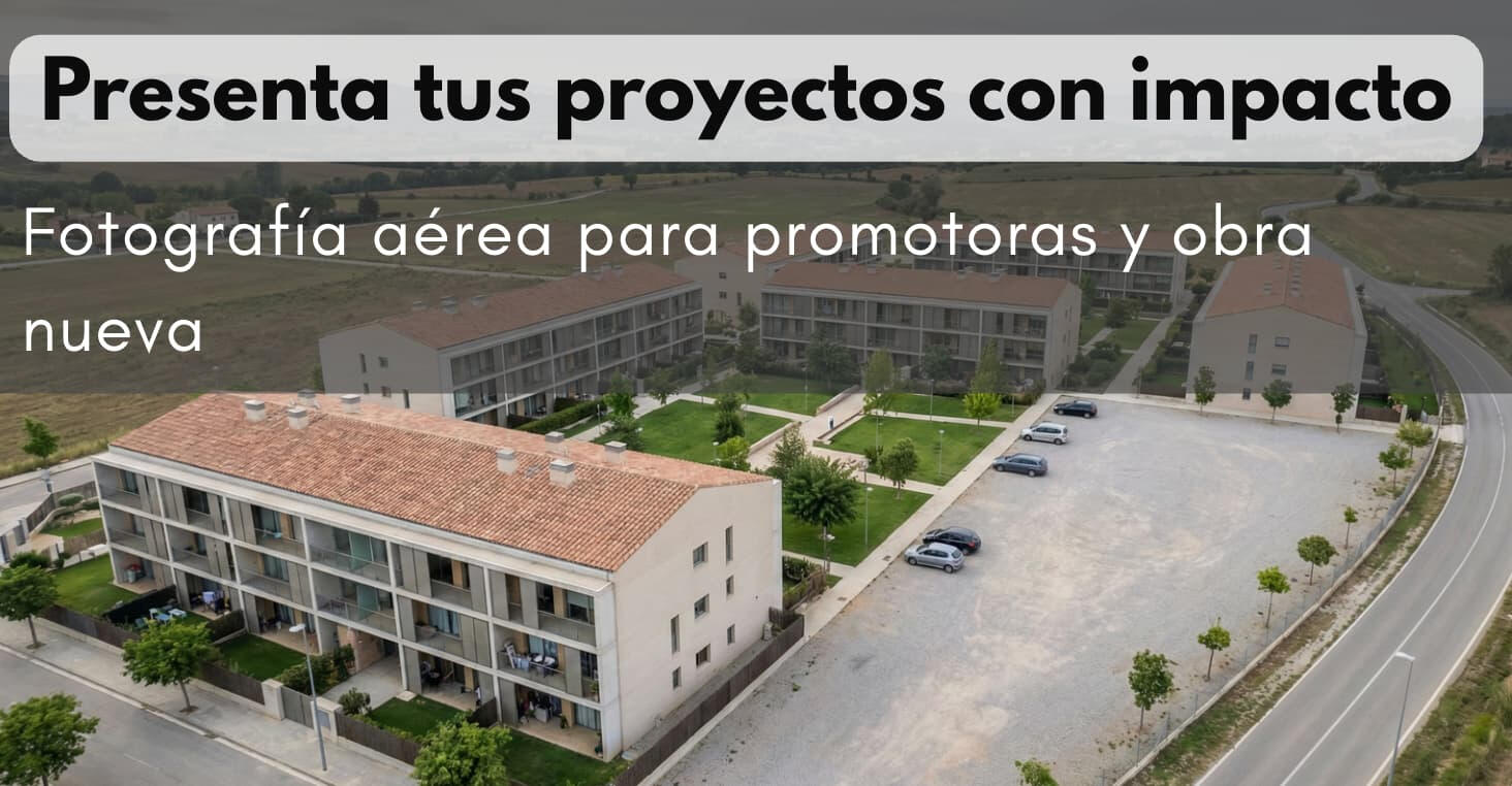 Fotografía aérea de complejo residencial moderno, contenido visual para proyectos inmobiliarios
